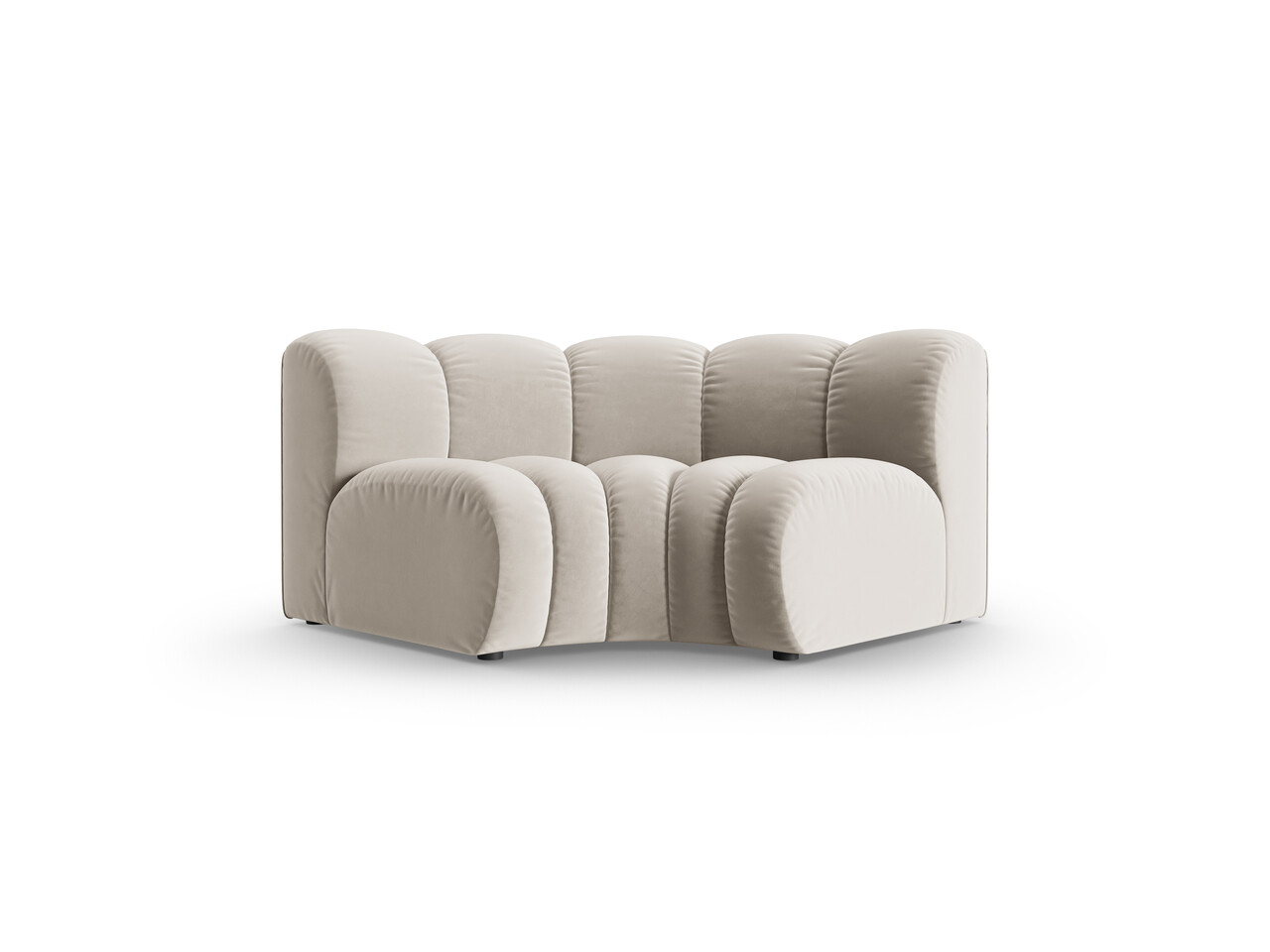 Modul pentru canapea, 1 loc, Lupine-44, Micadoni Home, 185x95x70 cm, catifea, bej - imagine 6